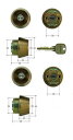MIWA U9シリンダー TE22タイプ 2個同一 ブロンズ色 【FSMCY-435】【取替用シリンダー】【美和】【ミワ】