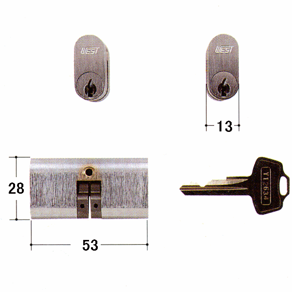 乐天商城 - WEST　＃1050・＃1060小判型両面　【FSWCY‐38】【ドアノブ】【ウエスト】【玄関　鍵】【取替用シリンダー】