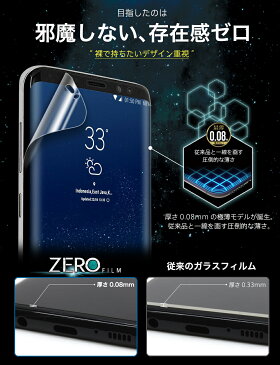 Galaxy S8 フィルム 湾曲まで覆える 4D 全面保護 SCV36 SC-02J 保護フィルム フィルム 薄さNo.1 ~ 貼ったら消える魔法のフィルム 気泡ゼロ 2枚セット 極薄0.08mm 究極のさらさら感 超・衝撃吸収 OVER`s オーバーズ TP01