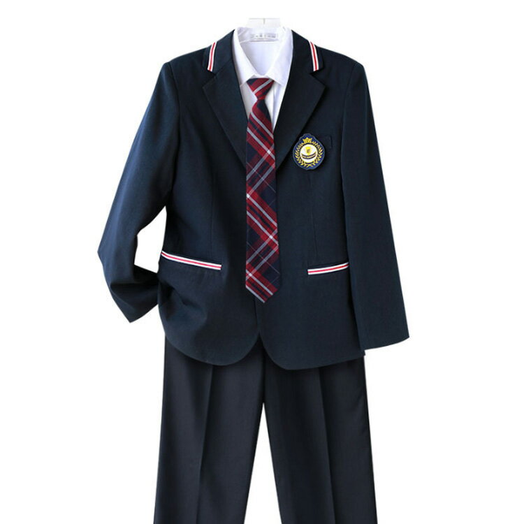 男子高校生 男の子スーツ 卒業式 スクール ネイビー 上下セット ブレザー 制服 5点セット 長袖 紺 入学式 学生制服 ジャケット メンズ 高校 中学 学生 フォーマル 男子中学生 学生服 文化祭 スクール制服 シャツ ズボン 男子高生