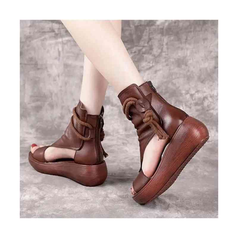 厚底サンダル レディース サマーブーツ ショートブーツ ブーツサンダル レザーブーツ レディース アンクルブーツ ミドルブーツ 歩きやすい 痛くない ジッパー カジュアル 柔らか 厚底 夏靴 カジュアル 通勤 通学 サンダル