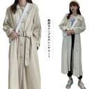 トレンチコート アウター レディース ロングコート スプリングコート トレンチ ガウンコート ロング ロング丈 卒業式 入学式 通勤 卒業 入学 20代 30代 40代 50代 袖コンシャス きれいめ ゆったり フォーマル ライトアウター トレンチ 大きいサイズ 春服 春 春コーデ