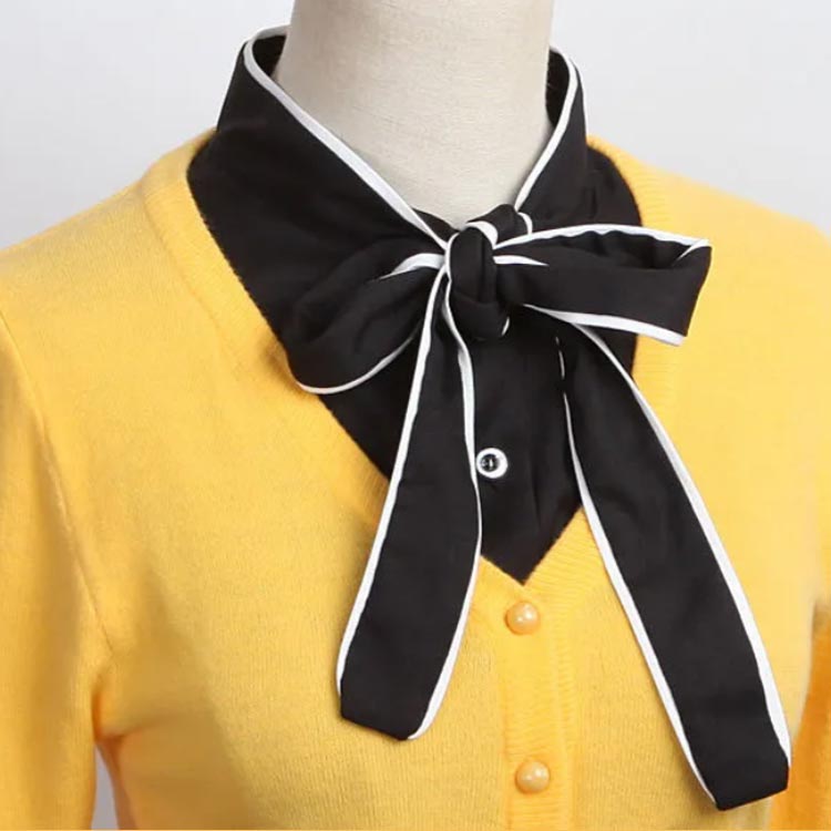 ボウタイ付け襟 つけ襟 レディース 付け襟 シフォン ボウタイ ブラウス付け襟 フェイクカラー レイヤード風 重ね着 つけ衿 リボンシャツ 薄手 エレガント 女性 通勤 オフィス 大人 可愛い