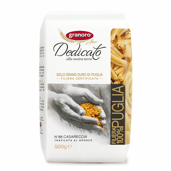 カサレッチャ ショートパスタ マカロニ イタリア産 グラノーロ 500g ブロンズ仕上げ プーリア100％ イタリア土産 casareccia short pasta granoro dedicato グラタン向き