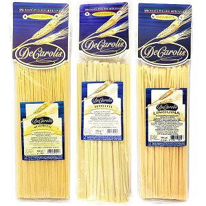 \割引価格 3種食べ比べ パスタセット/スパゲッティー500g 3種 本格 手打ち風 ブロンズ仕上げ イタリア産 pasta caroli 低温乾燥 麺