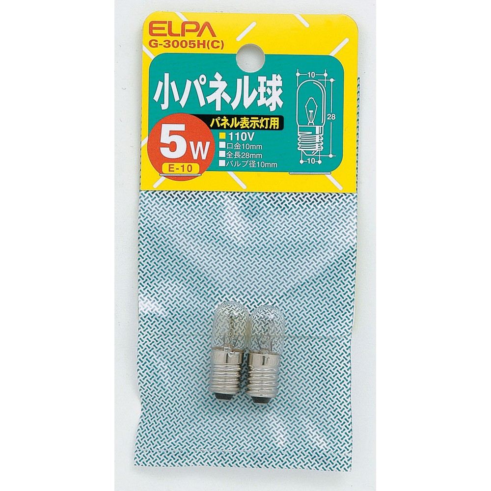 白炽灯 - ELPA 朝日電器 小パネル110V 4901087153602 G-3005H(C)