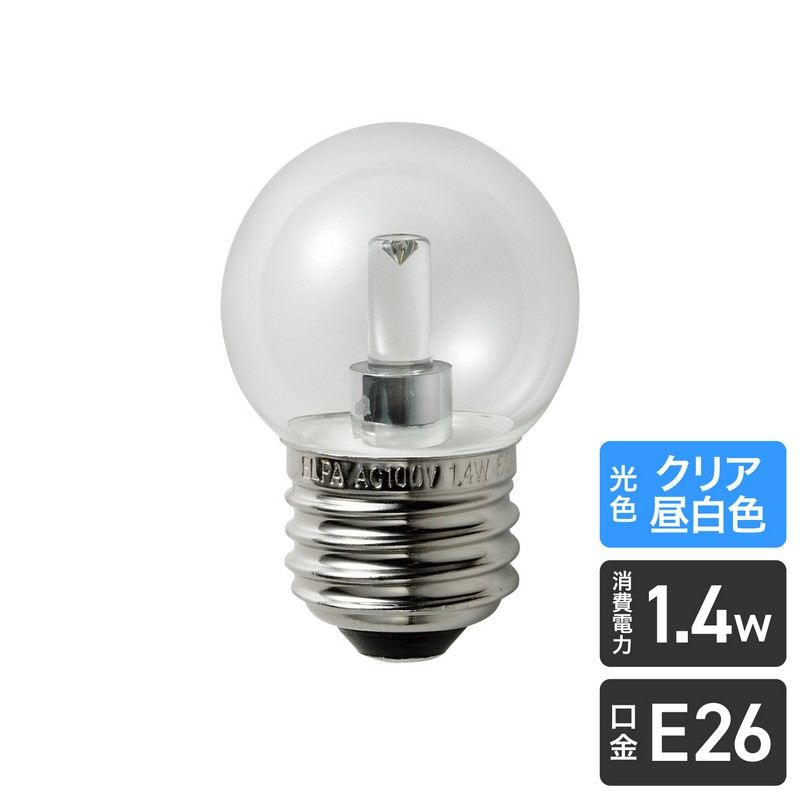 ELPA 朝日電器 LED電球G40形E26 4901087190874 LDG1CN-G-G255