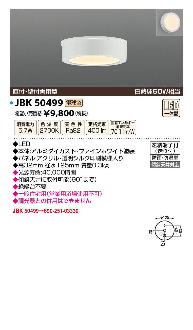 JAPPY LED LIGHTING 軒下灯・浴室灯 JBK50499 電球色 ／ 白熱球60W相当