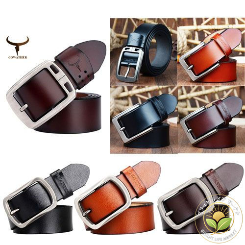 ベルト メンズ 本革 大きいサイズ 150 調節可能 ベール カジュアルベルト 牛革 バックル ピンホール ベ..