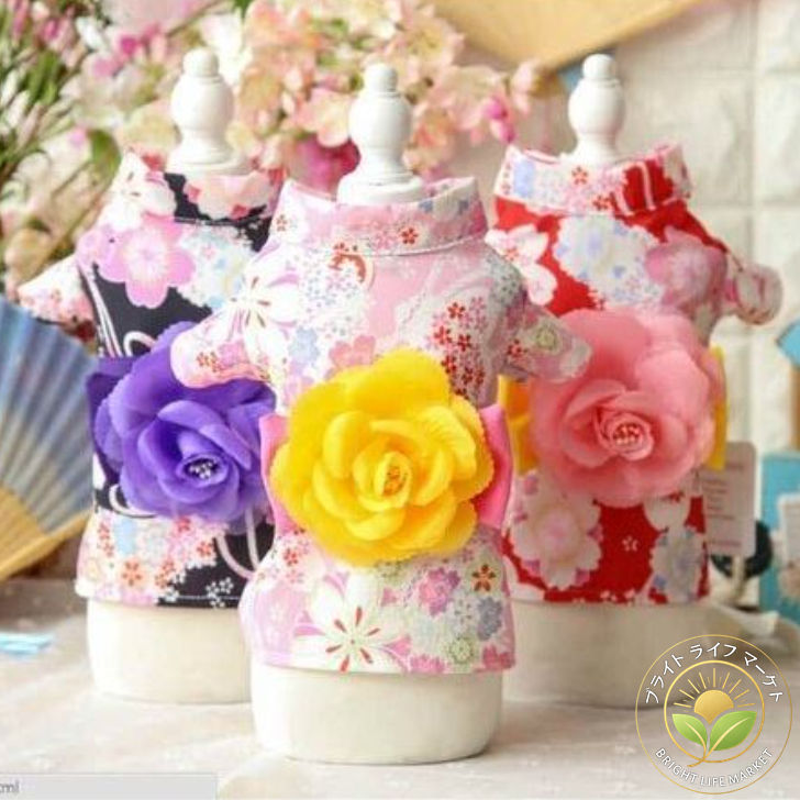 ワンちゃん　ゆかた　ドッグウェア　犬服　ペットウェア　浴衣