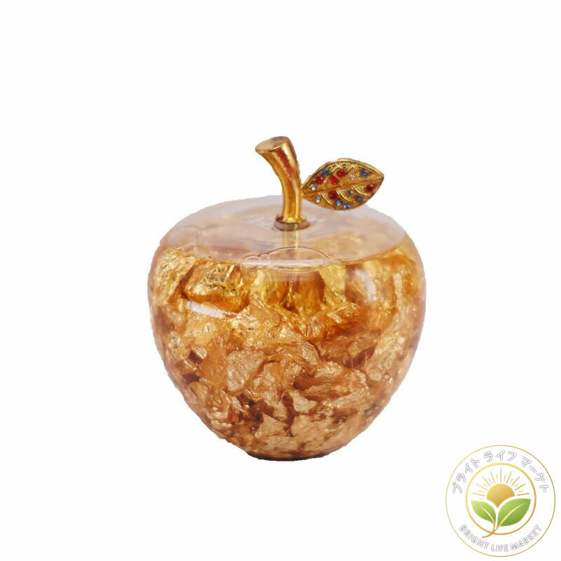 黄金のリンゴ ゴールド 金運 アップ 縁起 プレゼント 贈り物 ケース付 入れ物 りんご 林檎 フルーツ 玄関 飾り ゴージャス 誕生日 記念日 お祝い プレゼ...