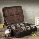 父の日 腕時計ケース 本革 牛革 復古 時計ケース 8本用 長方形 ウオッチケース 収納ボックス コレクションケース 持ち運び 便利コンパクト プレゼント 見せ...