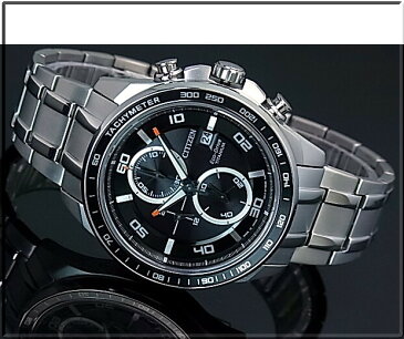 CITIZEN/Chronograph【シチズン/クロノグラフ】チタンモデル メンズ ソーラー腕時計 ブラック文字盤 メタルベルト CA0341-52E MADE IN JAPAN 海外モデル【並行輸入品】