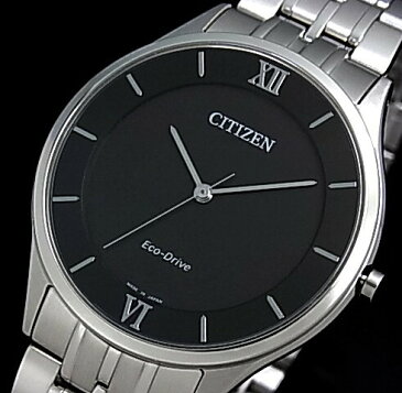 CITIZEN/エコドライブ【シチズン】メンズ ソーラー腕時計 ブラック文字盤 メタルベルト AR0070-51E MADE IN JAPAN 海外モデル【並行輸入品】