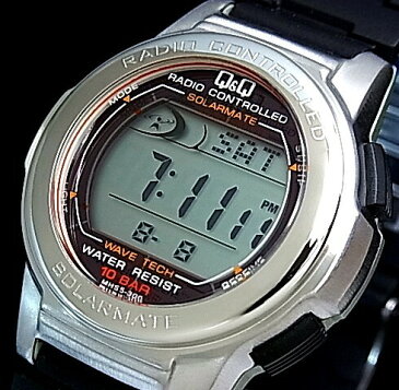CITIZEN/Q&Q【シチズン/キューアンドキュー】 メンズ ソーラー電波腕時計 ブラックラバーベルト MHS5-300(国内正規品)