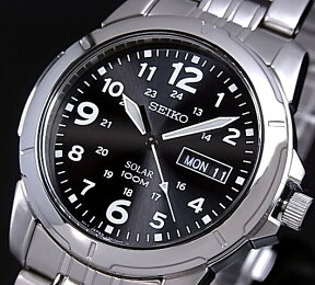 SEIKO/ソーラー時計【セイコー】メンズ腕時計 メタルベルト ブラック文字盤 SNE095P1 海外モデル【並行輸入品】 SBPX023【送料無料】