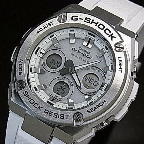 CASIO/G-SHOCK【カシオ/Gショック】G-STEEL/Gスチール ソーラー電波腕時計 メンズ ホワイト文字盤 ホワイトラバーベルト(国内正規品)GST-W310-7AJF