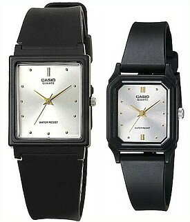 ■メール便配送■CASIO/Standard【カシオ/スタンダード】アナログクォーツ ペアウォッチ 腕時計 ラバーベルト シルバー/ゴールド文字盤 海外モデル【並行輸入品】MQ-38-7A/LQ-142E-7A