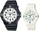 ■メール便配送■CASIO/Standard【カシオ/スタンダード】アナログクォーツ ペアウォッチ 腕時計 ラバーベルト ブラック/ホワイト 海外モデル【並行輸...
