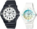 ■メール便配送■CASIO/Standard【カシオ/スタンダード】アナログクォーツ ペアウォッチ 腕時計 ラバーベルト ブラック/ホワイト 海外モデル【並行輸...