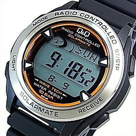 CITIZEN/Q&Q シチズン/キューアンドキュー メンズソーラー電波腕時計ブラックラバーベルトMHS7-300(国内正規品)