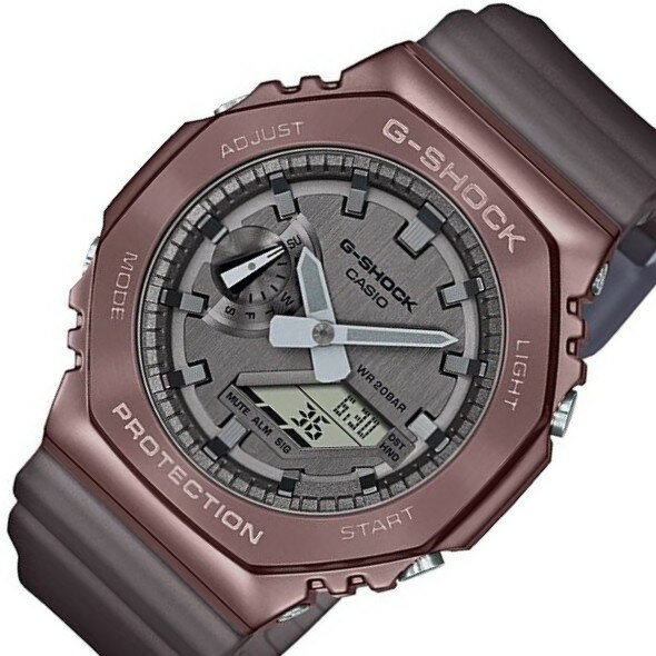 CASIO/G-SHOCKメタルケースモデル アナデジ メンズ腕時計 ブラウンスケルトンベルト GM-2100MF-5AJF