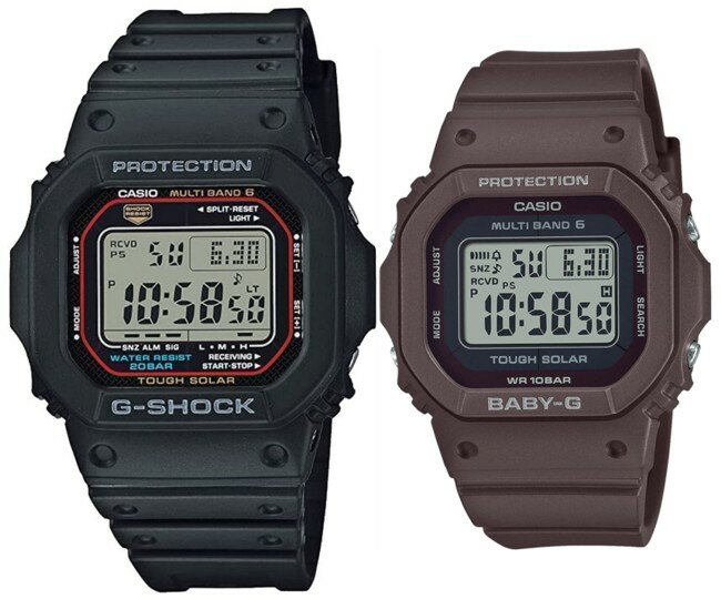 CASIO/G-SHOCK/Baby-G【カシオ/Gショック/ベビーG】ペアウォッチ ソーラー電波腕時計 ブラック/ブラウン(国内正規品)GW-M5610U-1JF/BGD..