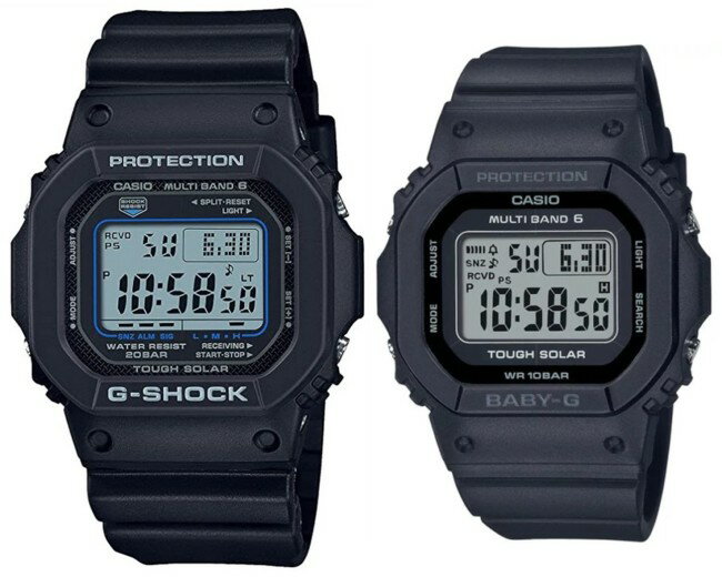 CASIO/G-SHOCK/Baby-G【カシオ/Gショック/ベビーG】ペアウォッチ ソーラー電波腕時計 ブラック(国内正規品)GW-M5610U-1CJF/BGD-5650-1JF