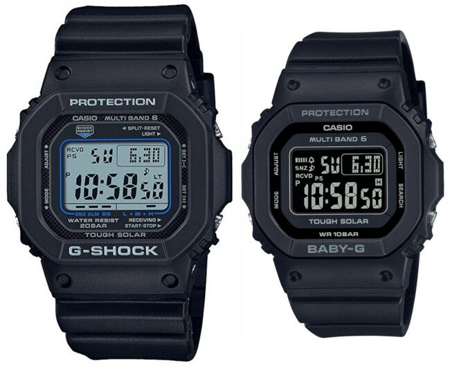 CASIO/G-SHOCK/Baby-G【カシオ/Gショック/ベビーG】ペアウォッチ ソーラー電波腕時計 ブラック(国内正規品)GW-M5610U-1CJF/BGD-5650-1CJF