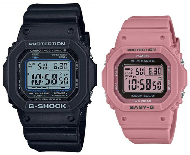 CASIO/G-SHOCK/Baby-G【カシオ/Gショック/ベビーG】ペアウォッチ ソーラー電波腕時計 ブラック/ピンク(国内正規品)GW-M5610U-1CJF/BGD-5650-4JF