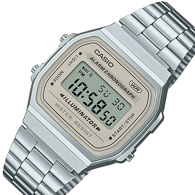 Rakuten - ■メール便配送■CASIO/Standard【カシオ/スタンダード】ユニセックス 腕時計 ビンテージモデル メタルベルト アイボリー 海外モデル【並行輸入品】A168WA-8A