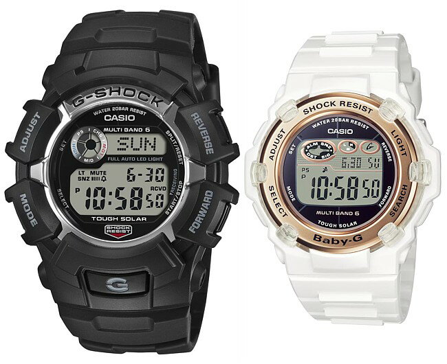 CASIO/G-SHOCK/Baby-G【カシオ/Gショック/ベビーG】ペアウォッチ ソーラー電波腕時計 ブラック/ホワイト(国内正規品)GW-2310U-1JF/BGR-3003U-7AJF