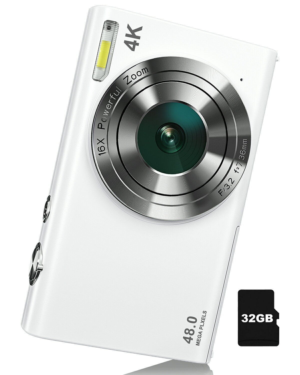 楽天ブライトカラーズ【レビュー特典有】キッズカメラ　トイカメラ　4K デジタルカメラ 4800万画素 デジカメ ビデオカメラ 動画撮影 タイムラプス オートフォーカス3cmマクロ撮影　学生 修学旅行 子供利用可能 初心者セット 電池2個 32gカード付　誕生日/クリスマス/感謝祭/新年プレゼント
