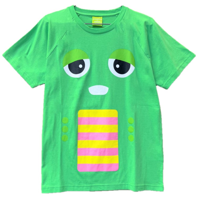 送料無料（メール便）代引き決済不可【GM7301】メンズtシャツ ガチャピン ムック ポンキッキーズ 天竺 プリント 半袖 Tシャツ クルーネック テレビ グッズ キャラ メンズ レディース 兼用 インナー グリーン レッド S M L LL 　万博 ミャクミャク おもしろT ポンキッキーズ 商品画像2