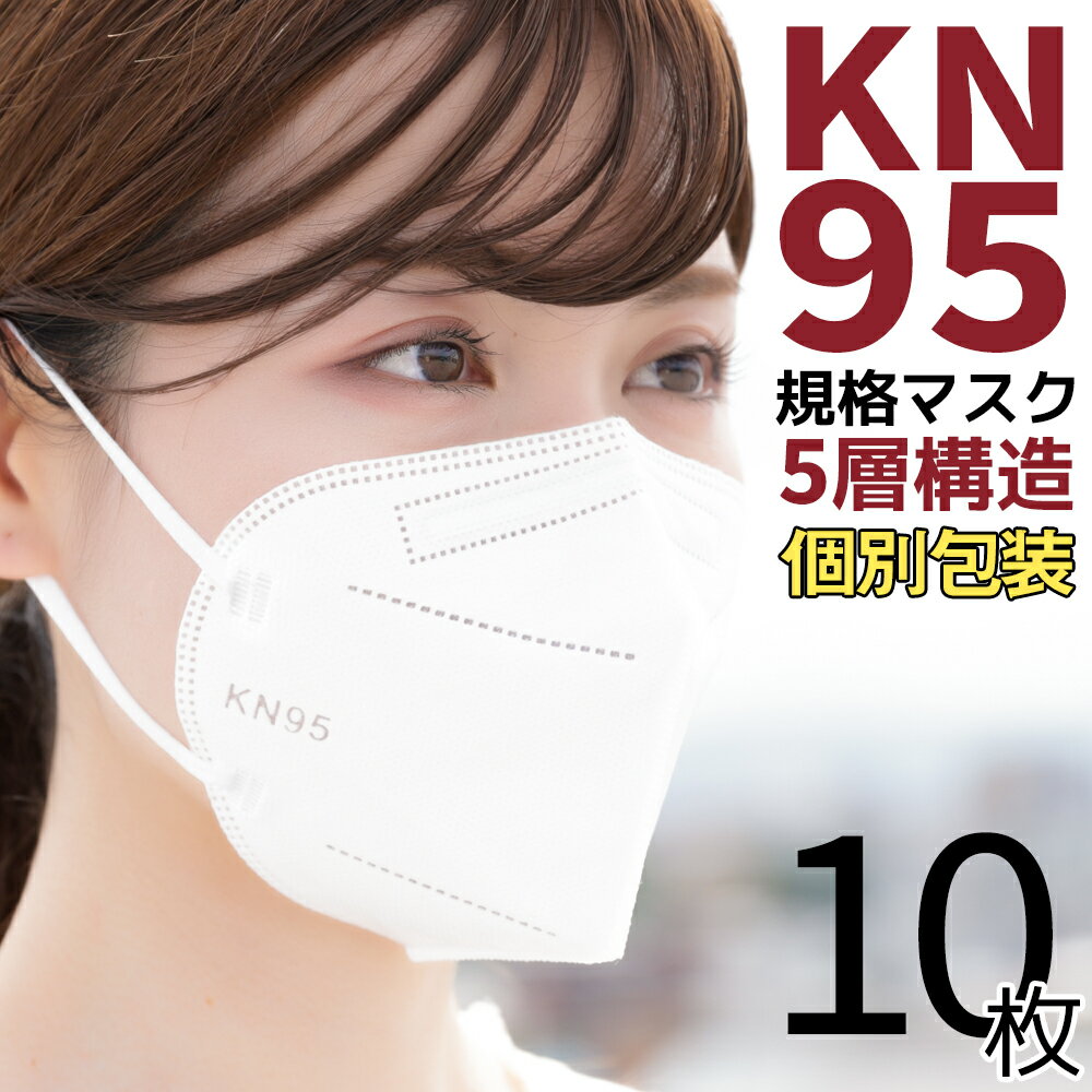 立体マスク マスク KN95 KN95マスク 米国N95マスク同等 10枚 不織布 立体 使い捨てマスク 医療用 個別包装 5層構造 10枚入り 10 不織布マスク 3dマスク 防塵マスク 医療用マスク 使い捨て 白 ふつう 大きめ 女性用 男性用 大人用 ホワイト 男女兼用 mask 送料無料