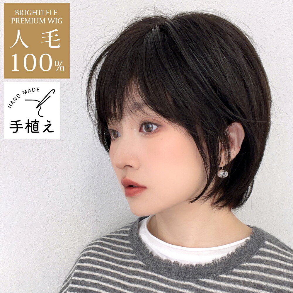 [返品・色交換OK] 医療用ウィッグ 人毛100% レミー人毛100% ウィッグ ショート ボブ ショートヘア 自然 レディース …