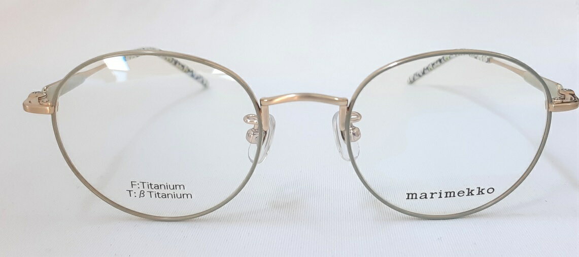 marimekko マリメッコ ラウンド 眼鏡 メガネ フレーム 32-0057-1サイズ47 薄いグリーンAMANDA 純正メガネケース付きブルーライトカットレンズ付　曇りにくいレンズ2021年新作