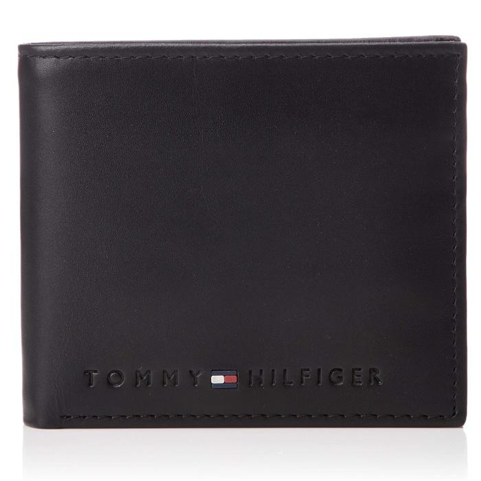 【送料無料】トミー ヒルフィガー TOMMY HILFIGER 財布 二つ折り財布 小銭入れ付 牛革 ブラック 黒 メンズ 男性 大容量ギフト プレゼント 31TL25X005 折財布 短財布 コイン BLACK 男女兼用 レディース シンプル プレゼント ユニセックス リアルレザー シック 黒 ギフト