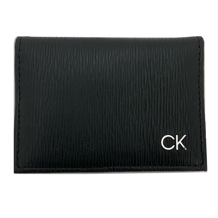 カルバンクライン 名刺入れ（メンズ） 【送料無料】CALVIN KLEIN カルバンクライン 名刺入れ カードケース CK ブラック 31CK200002 メンズ シンプル 本革 牛革 プレゼント シーケー 男性 メンズ ミニ財布 コンパクト財布 コンパクトウォレット サイズ BLACK 革 ウォレット カーフレザー 大容量 2つ折り