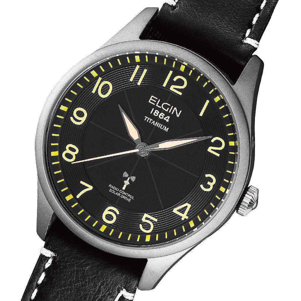 エルジン 腕時計（メンズ） エルジン ELGIN 腕時計 国内正規 FK1431TI-BP ソーラー電池 クオーツ メンズ ブラック チタン