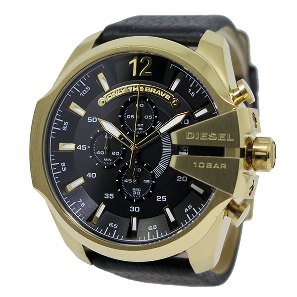ディーゼル 時計 メンズ メガチーフ DZ4344 DIESEL 腕時計 MEGA CHIEF デイト クロノグラフ クオーツ レザー 2