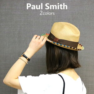 ポールスミス ハット 帽子 メンズ レディース M1A 239F AH547 選べる2color 3size Paul Smith トリルビーハット 中折れ帽子 リボン マルチカラー 麦わら帽子 男性 彼氏 旦那