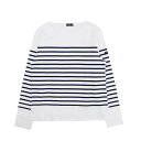 セントジェームズ SAINT JAMES NAVAL ロングTシャツ ロンT 長袖 ボーダー NAVAL-2691-NEIGE-MARINE-L レディース メンズ ホワイト ネイビー