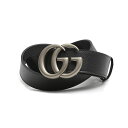 グッチ GUCCI ベルト 406831-DJ20N-1000-90 メンズ ブラック シルバー カーフスキンレザー マーモント ダブルGバックル