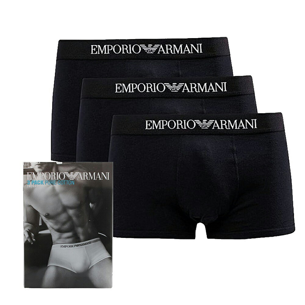 エンポリオアルマーニ EMPORIO ARMANI ボクサーパンツ 111610-CC722-21320-M メンズ ブラック 下着 アンダーウェア 3枚セット