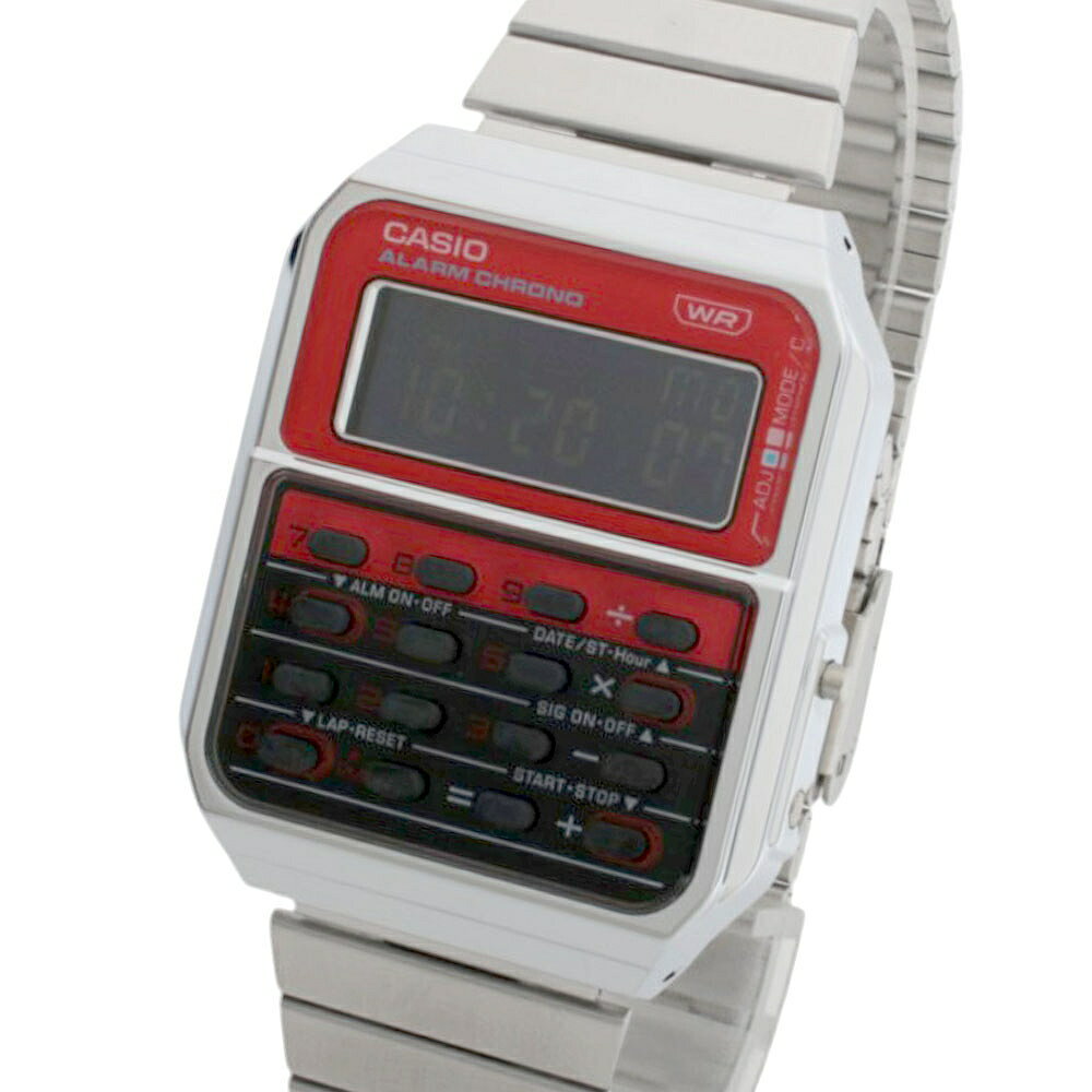 カシオ CASIO CA-500WE-4B 腕時計 メンズ レッド クオーツ デジタル