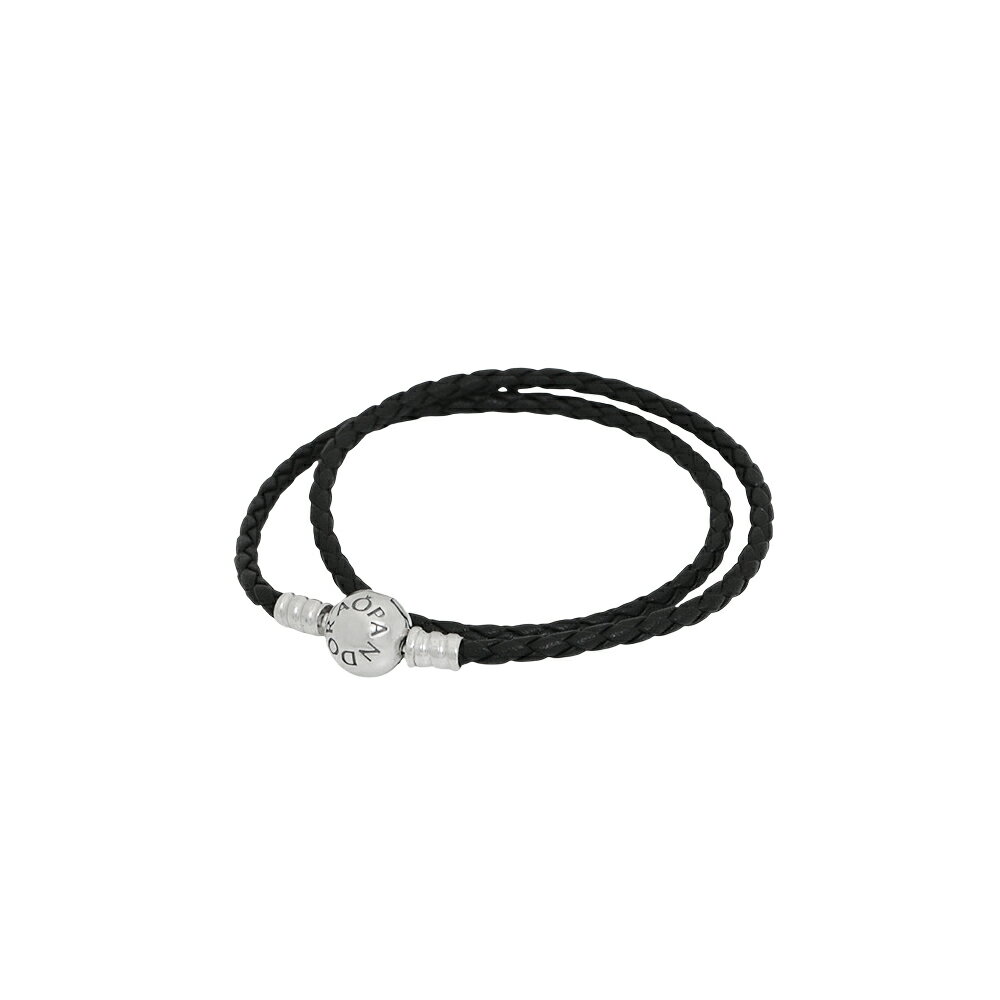 Rakuten - パンドラ PANDORA Moments Double Black Leather Bracelet ブレスレット 590745cbk-d1 ユニセックス ブラック