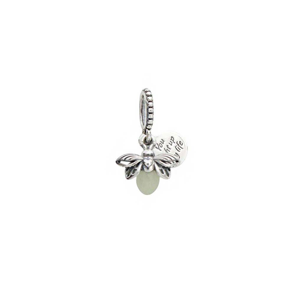 Rakuten - パンドラ PANDORA Moments Glow-in-the-dark Firefly Dangle Charm チャーム 799352c01 レディース ホワイト 発光時：グリーン