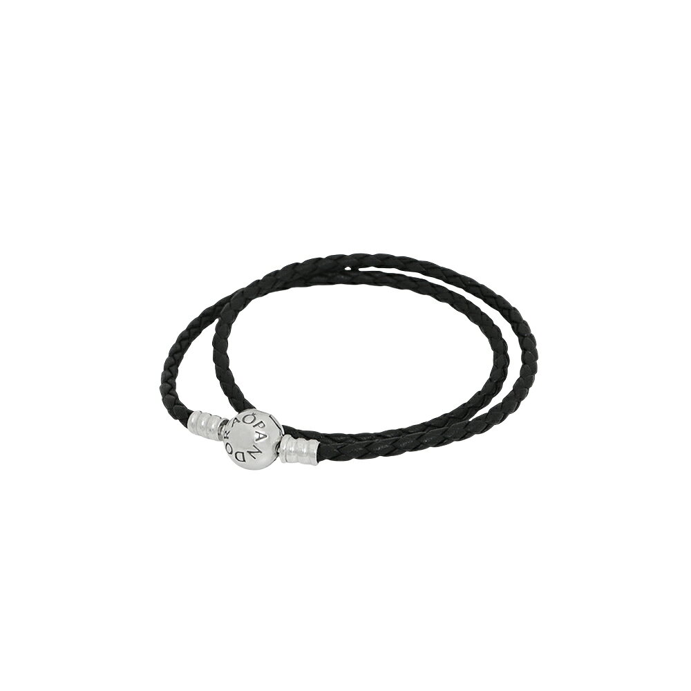 Rakuten - パンドラ PANDORA Moments Double Black Leather Bracelet ブレスレット 590745cbk-d2 ユニセックス ブラック