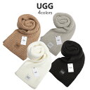 アグ UGG マフラー レディース リブニットマフラー 101106 厚手 暖かい ウール混 ナイロン おしゃれ かわいい シンプル ロゴ リブ編み チャンキー...